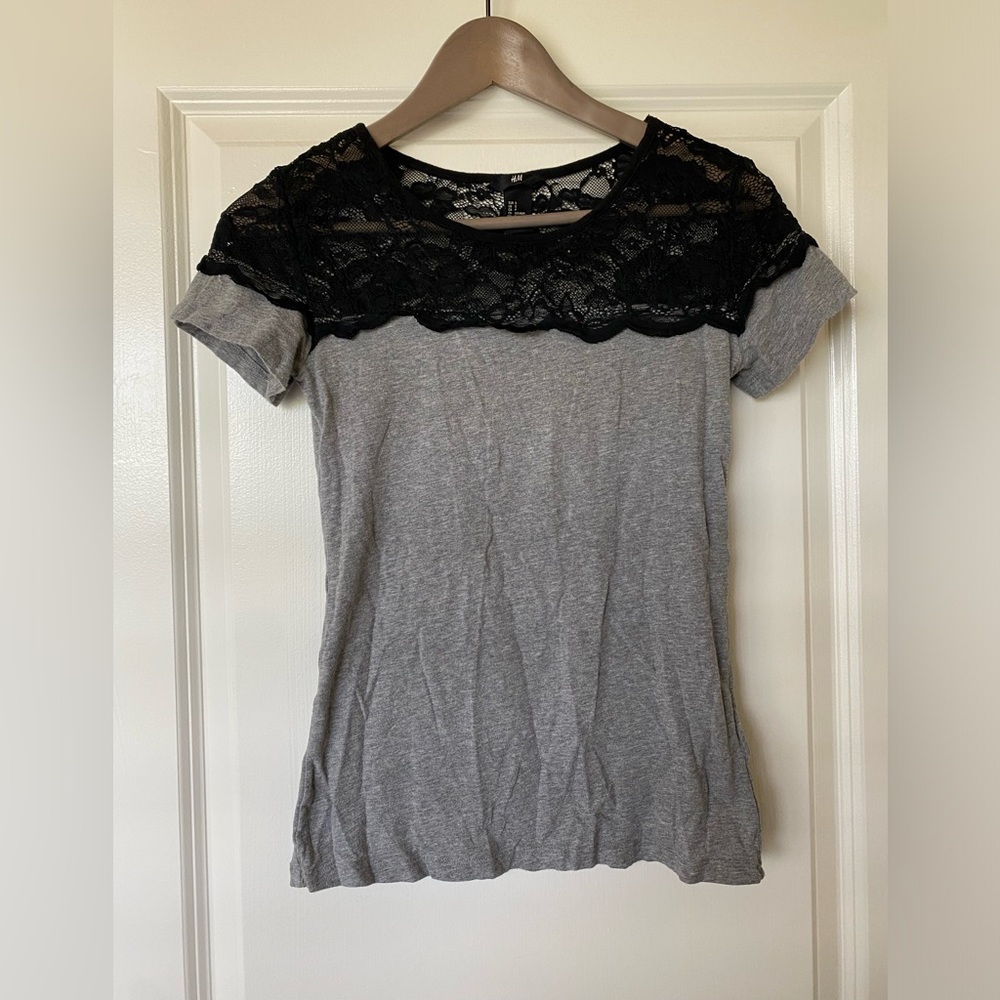 H&M Black Lace Top